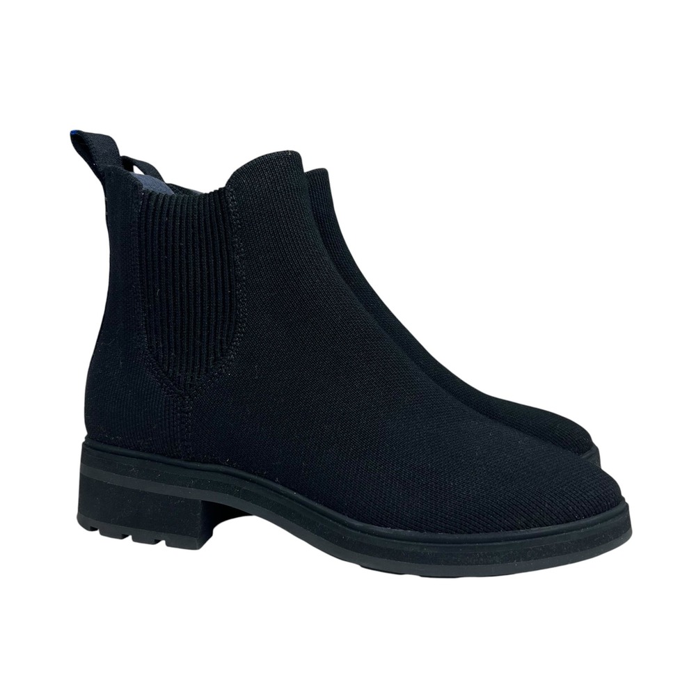 Rothy's Lug Ankle Boot in Onyx Black SZ 6.5 Sustainable Comfort Minimalist - Picture 1 of 10